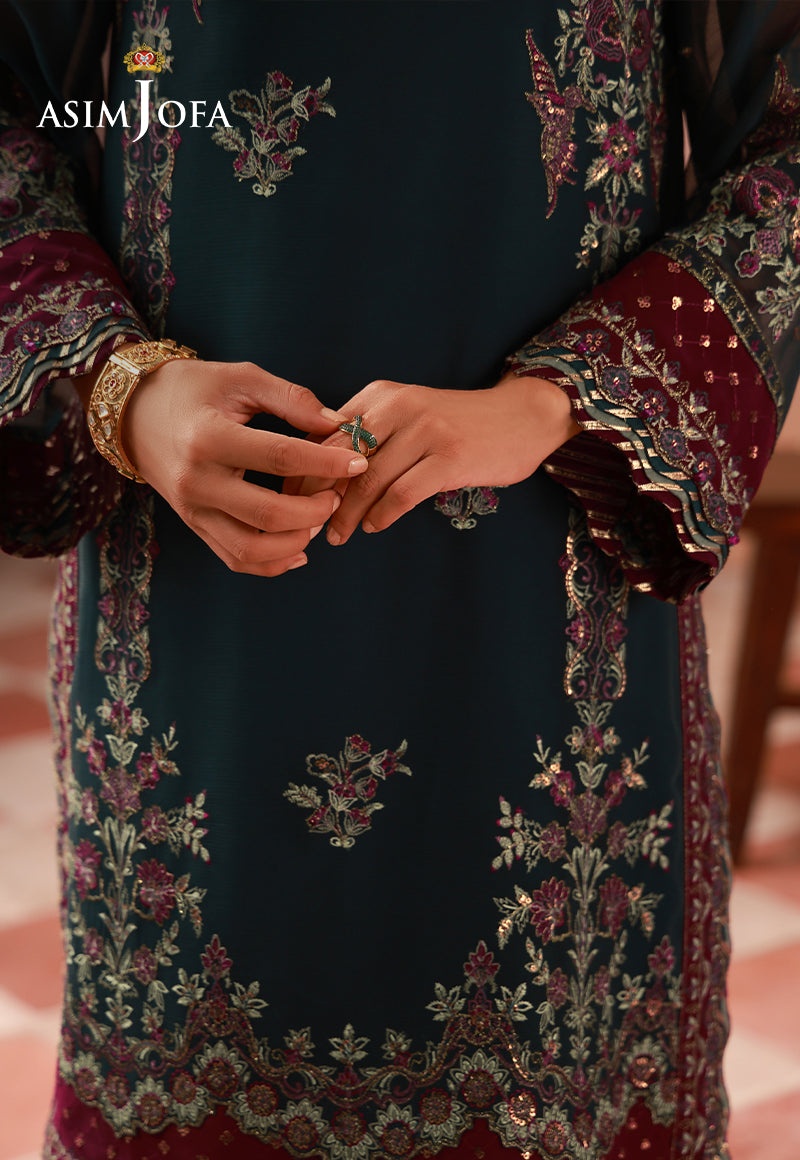 AJULFH-05 Embroidered Chiffon Unstitched 2 Pcs