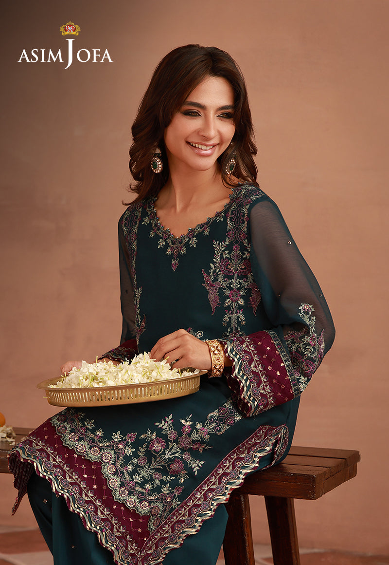 AJULFH-05 Embroidered Chiffon Unstitched 2 Pcs