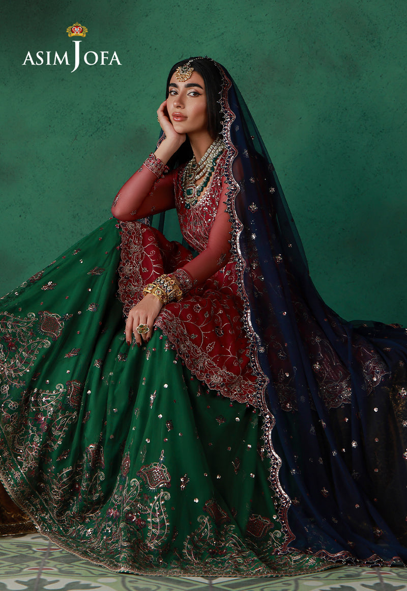 AJULN-08 Embroidered Net Unstitched 3 Pcs