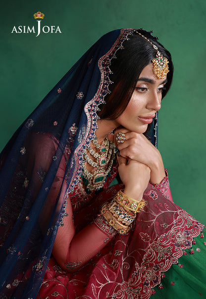 AJULN-08 Embroidered Net Unstitched 3 Pcs