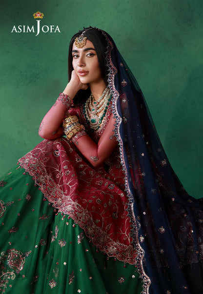 AJULN-08 Embroidered Net Unstitched 3 Pcs