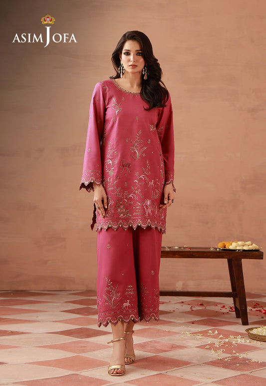 AJULFH-09 Embroidered Twisted Silk Unstitched 2 Pcs