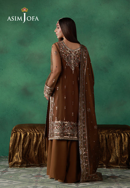 AJULN-10 Embroidered Net Unstitched 3 Pcs