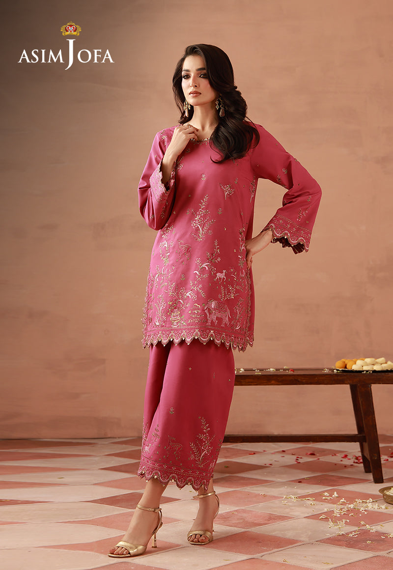 AJULFH-09 Embroidered Twisted Silk Unstitched 2 Pcs