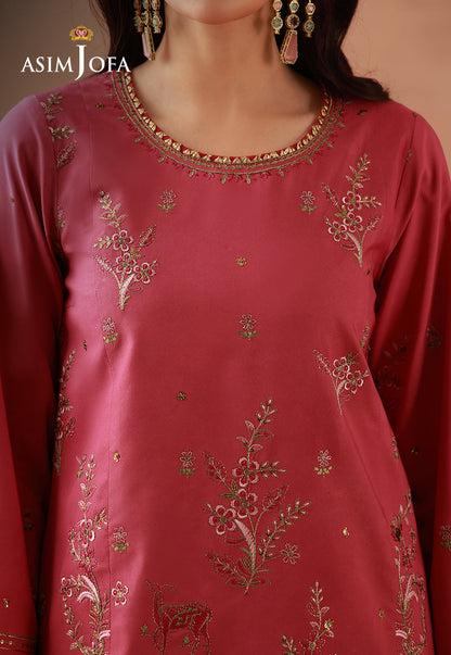 AJULFH-09 Embroidered Twisted Silk Unstitched 2 Pcs