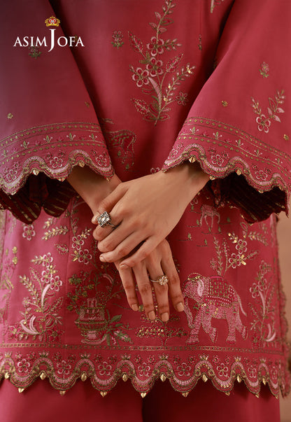AJULFH-09 Embroidered Twisted Silk Unstitched 2 Pcs