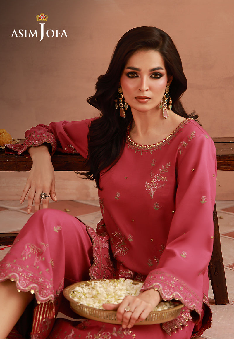 AJULFH-09 Embroidered Twisted Silk Unstitched 2 Pcs