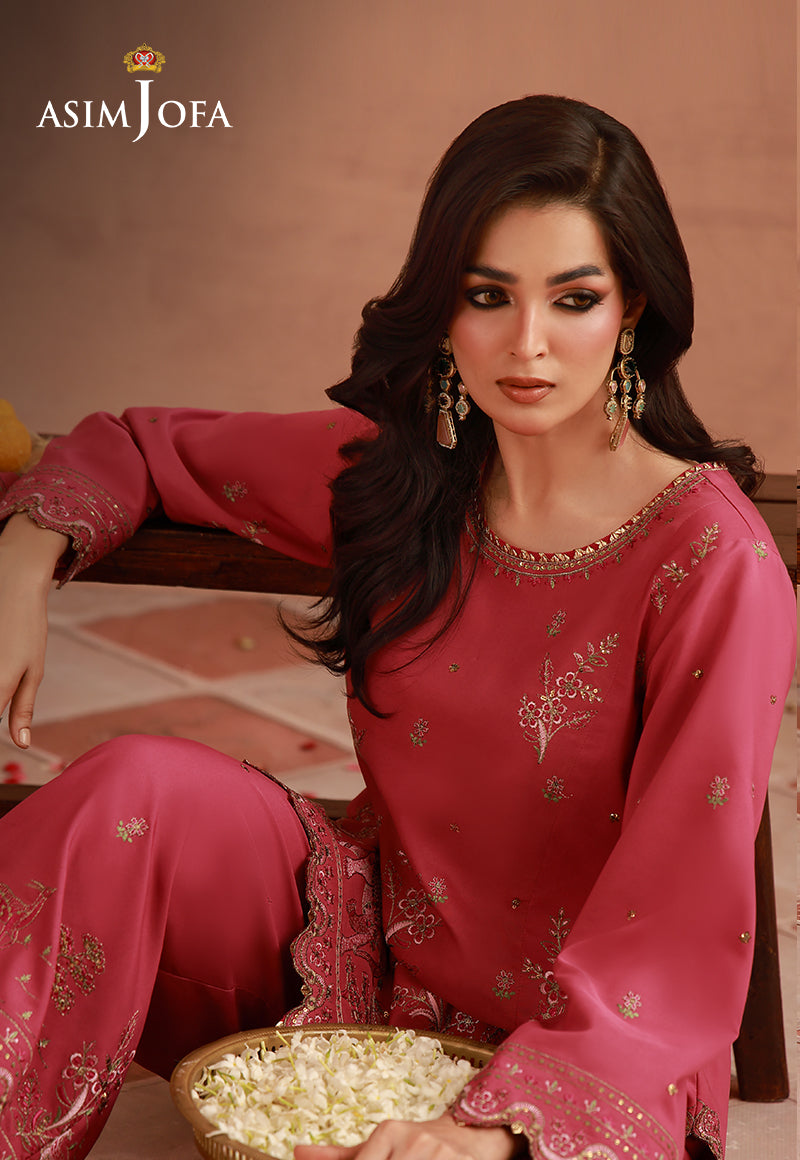 AJULFH-09 Embroidered Twisted Silk Unstitched 2 Pcs