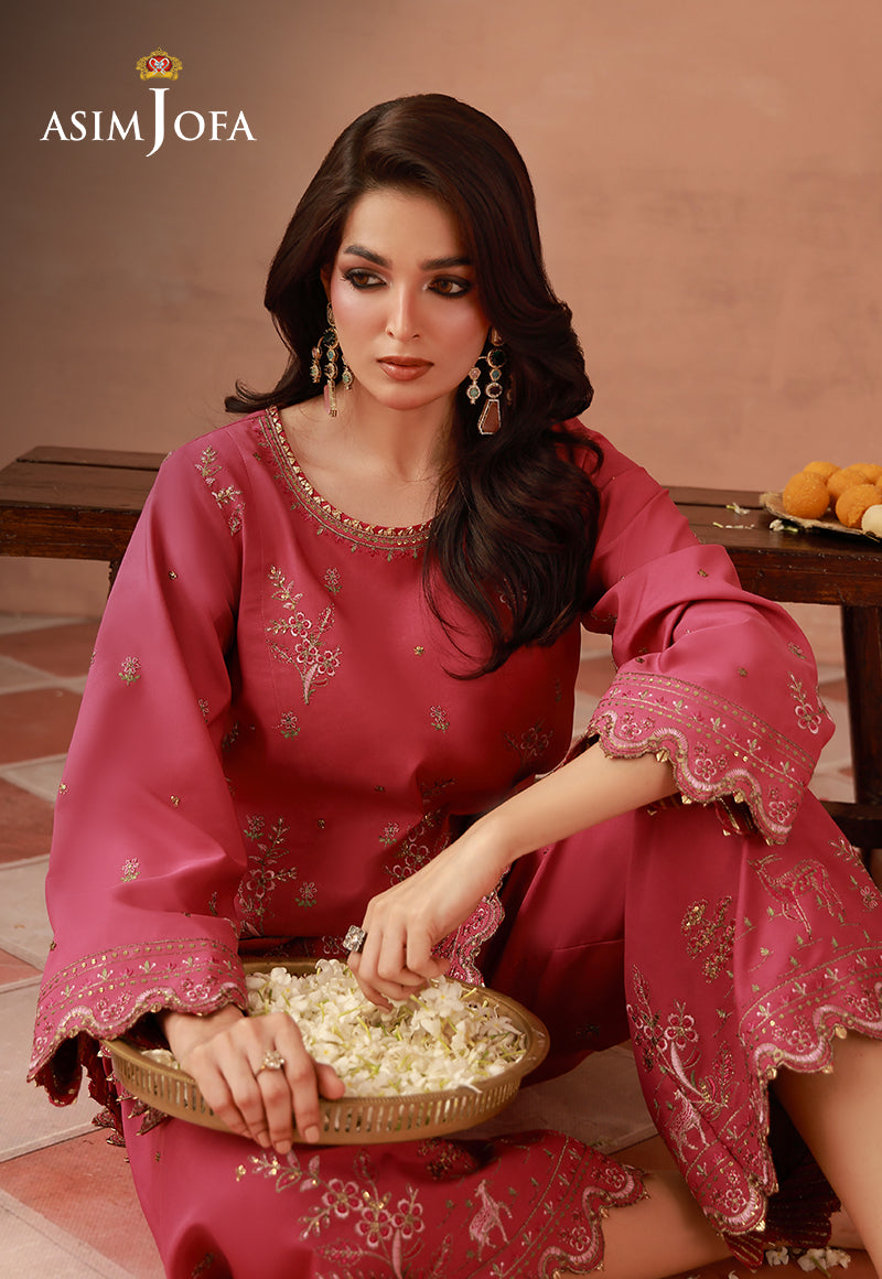 AJULFH-09 Embroidered Twisted Silk Unstitched 2 Pcs