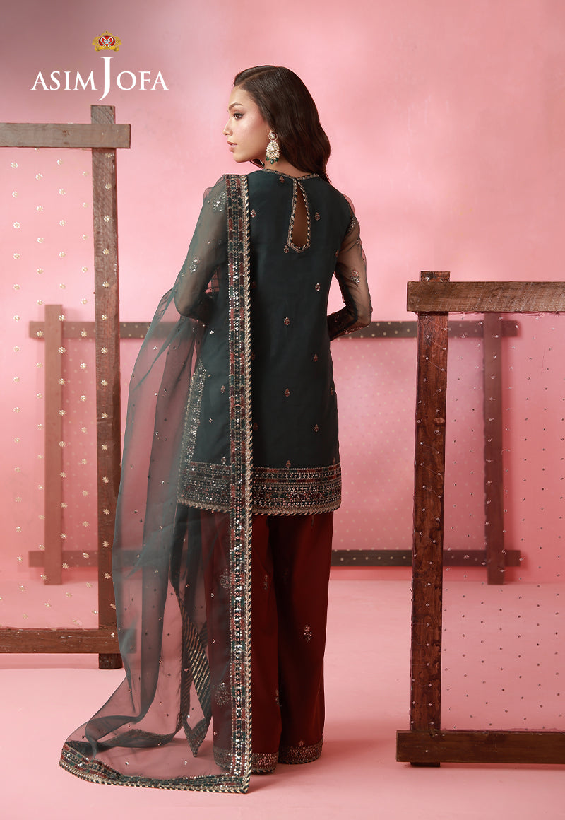 AJUFC-26 Embroidered Organza Unstitched 3 Pcs
