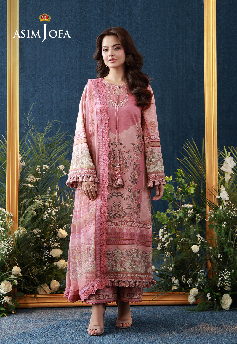 AJUBEP-07 Printed Embroidered Cambric Unstitched 3 Pcs