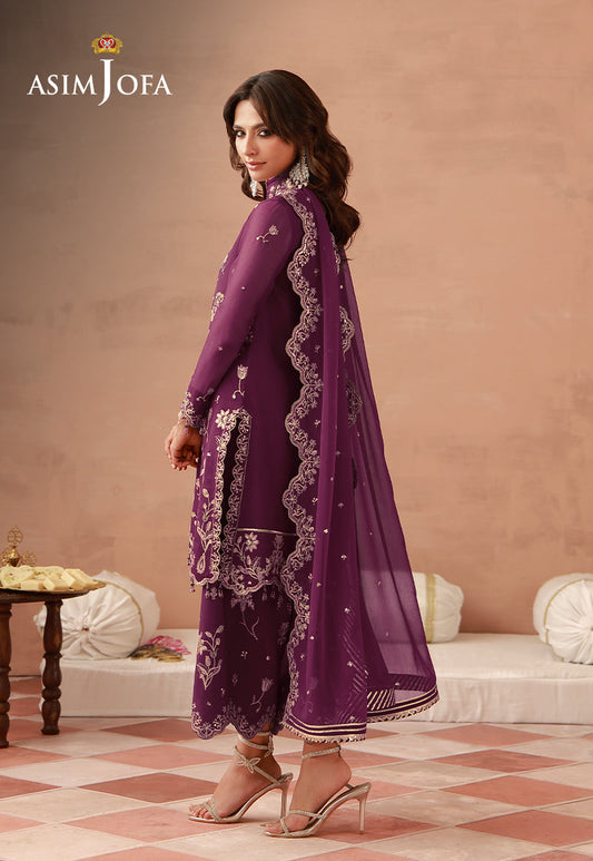 AJULFH-08 Embroidered Chiffon Unstitched 3 Pcs
