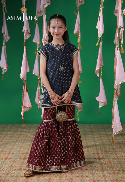 AJKL-03 Lurex Jacquard Stitched 2 Pcs
