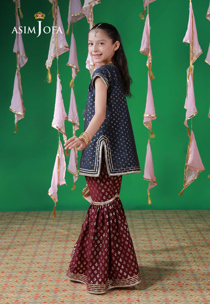 AJKL-03 Lurex Jacquard Stitched 2 Pcs