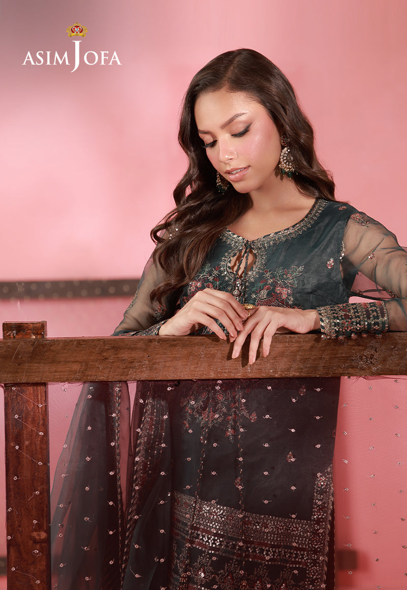 AJUFC-26 Embroidered Organza Unstitched 3 Pcs