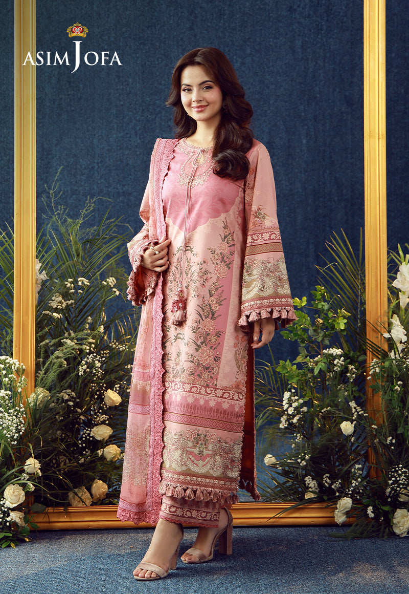 AJUBEP-07 Printed Embroidered Cambric Unstitched 3 Pcs