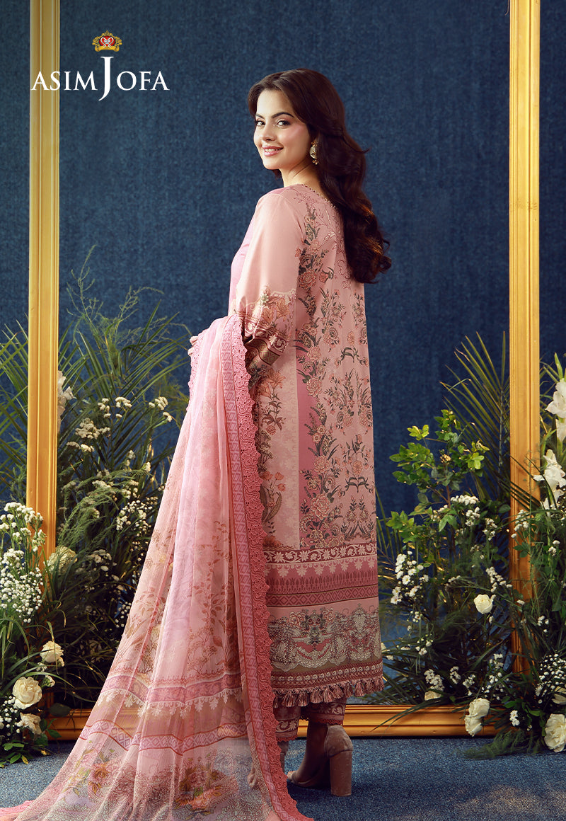 AJUBEP-07 Printed Embroidered Cambric Unstitched 3 Pcs