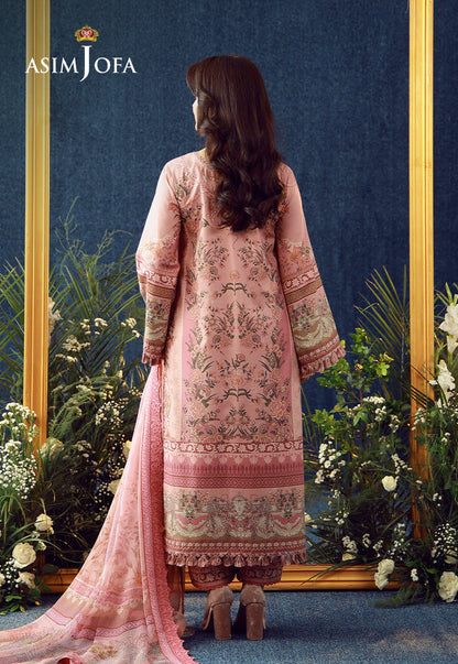 AJUBEP-07 Printed Embroidered Cambric Unstitched 3 Pcs
