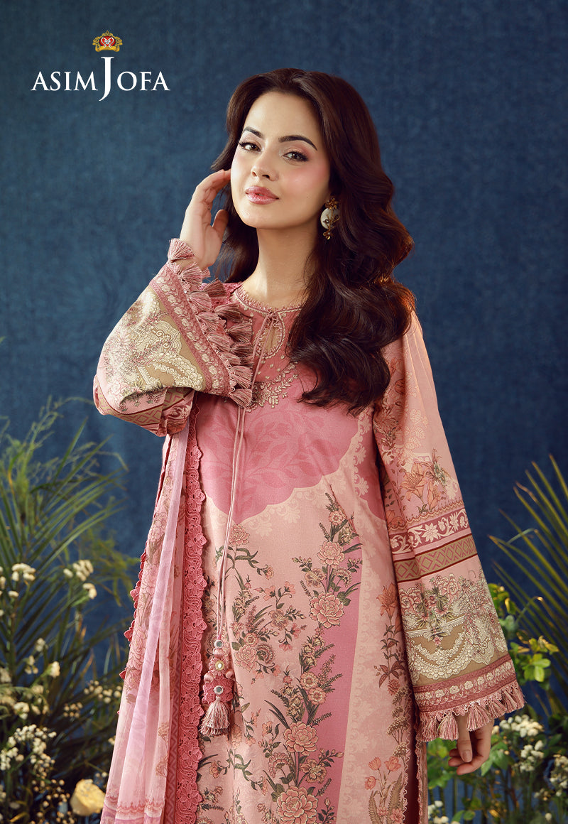 AJUBEP-07 Printed Embroidered Cambric Unstitched 3 Pcs