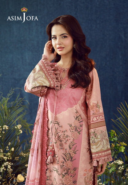 AJUBEP-07 Printed Embroidered Cambric Unstitched 3 Pcs