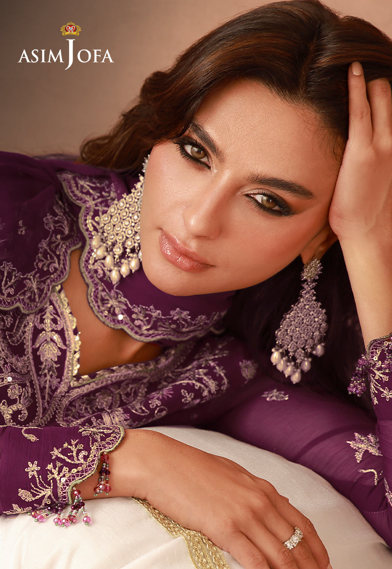 AJULFH-08 Embroidered Chiffon Unstitched 3 Pcs