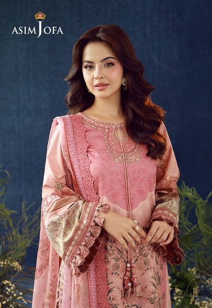 AJUBEP-07 Printed Embroidered Cambric Unstitched 3 Pcs