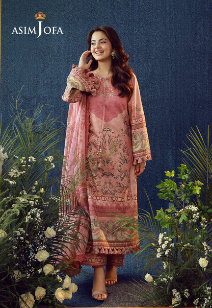 AJUBEP-07 Printed Embroidered Cambric Unstitched 3 Pcs