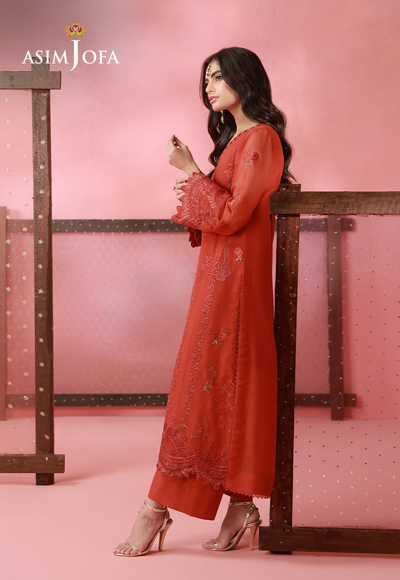AJUFC-01 Embroidered Chiffon Unstitched 2 Pcs