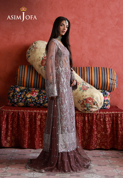 AJULN-14 Embroidered Net Unstitched 3 Pcs