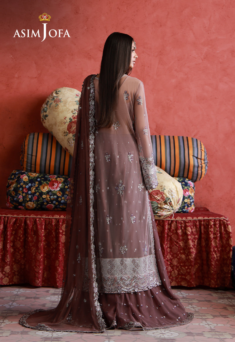 AJULN-14 Embroidered Net Unstitched 3 Pcs