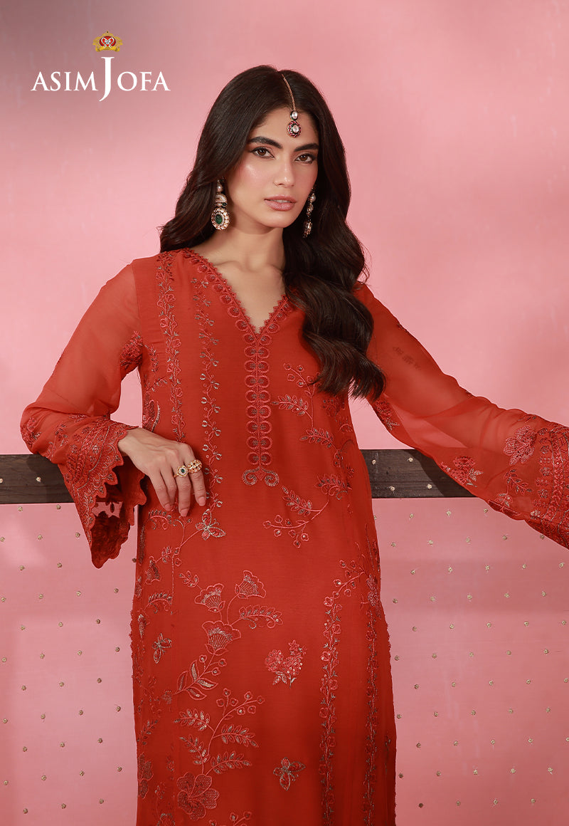 AJUFC-01 Embroidered Chiffon Unstitched 2 Pcs
