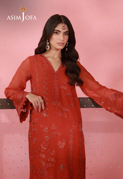 AJUFC-01 Embroidered Chiffon Unstitched 2 Pcs