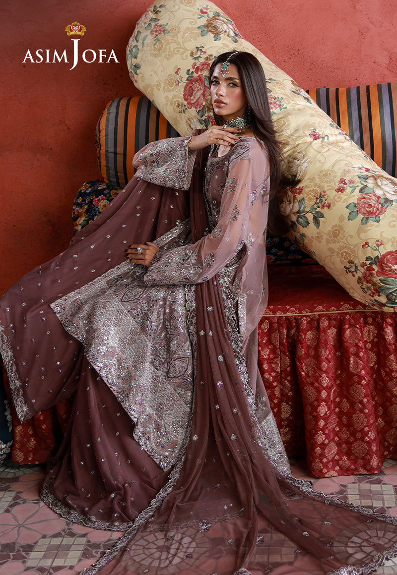 AJULN-14 Embroidered Net Unstitched 3 Pcs