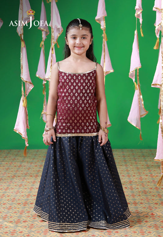 AJKL-02 Lurex Jacquard Stitched 2 Pcs