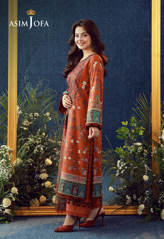 AJUBEP-04 Printed Embroidered Cambric Unstitched 3 Pcs