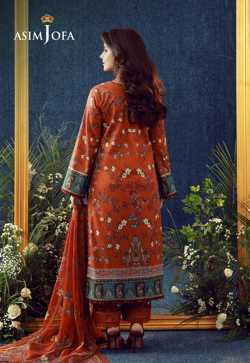AJUBEP-04 Printed Embroidered Cambric Unstitched 3 Pcs