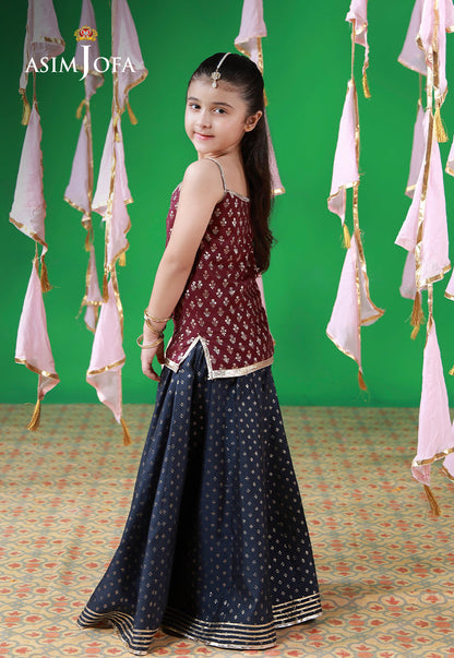 AJKL-02 Lurex Jacquard Stitched 2 Pcs