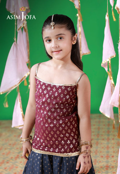 AJKL-02 Lurex Jacquard Stitched 2 Pcs