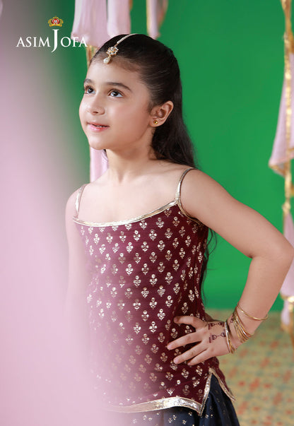AJKL-02 Lurex Jacquard Stitched 2 Pcs
