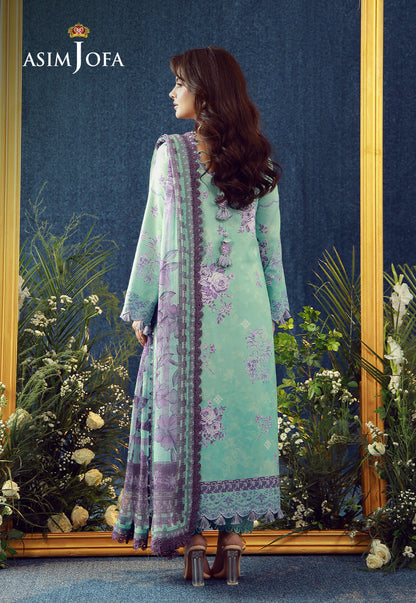 AJUBEP-09 Printed Embroidered Cambric Unstitched 3 Pcs