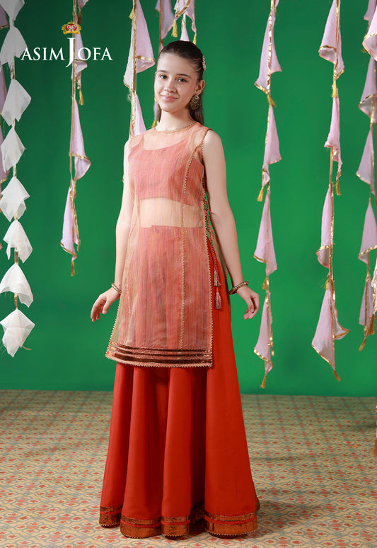 AJKL-01 Organza Stitched 2 Pcs