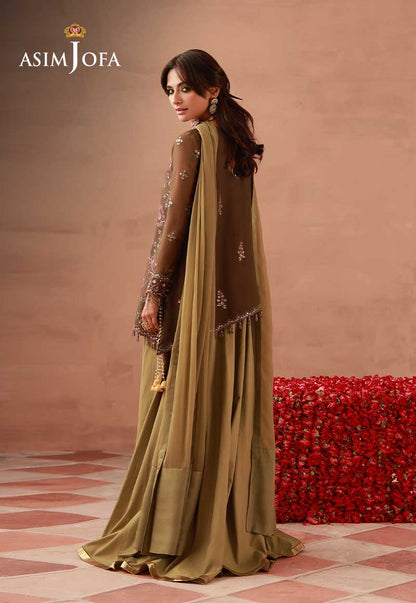 AJULFH-04 Embroidered Chiffon Unstitched 3 Pcs