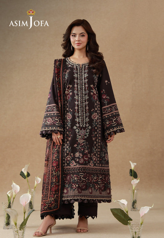 AJUBEP-06 Printed Embroidered Cambric Unstitched 3 Pcs