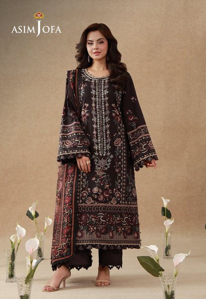 AJUBEP-06 Printed Embroidered Cambric Unstitched 3 Pcs