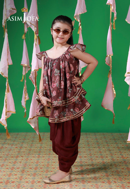 AJKL-07 Printed Malai Silk Stitched 2 Pcs