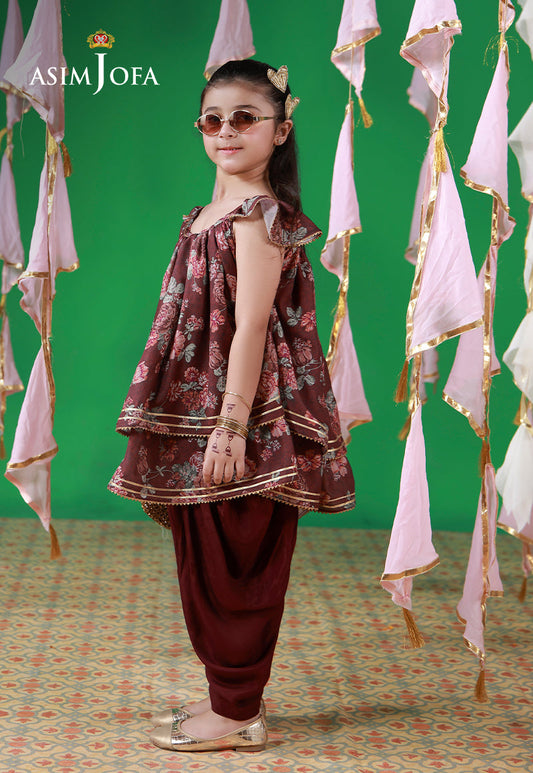 AJKL-07 Printed Malai Silk Stitched 2 Pcs