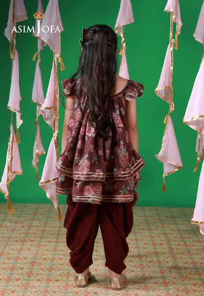 AJKL-07 Printed Malai Silk Stitched 2 Pcs