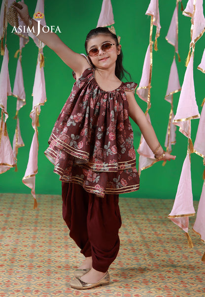 AJKL-07 Printed Malai Silk Stitched 2 Pcs