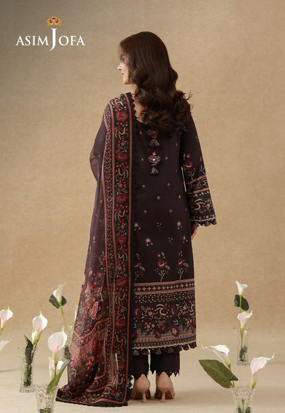 AJUBEP-06 Printed Embroidered Cambric Unstitched 3 Pcs
