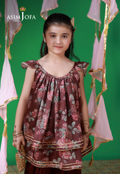 AJKL-07 Printed Malai Silk Stitched 2 Pcs